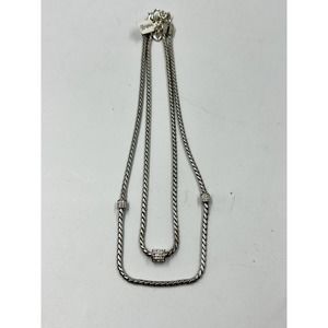Brighton Meridian Equinox Double Silver Crystal Necklace NWT